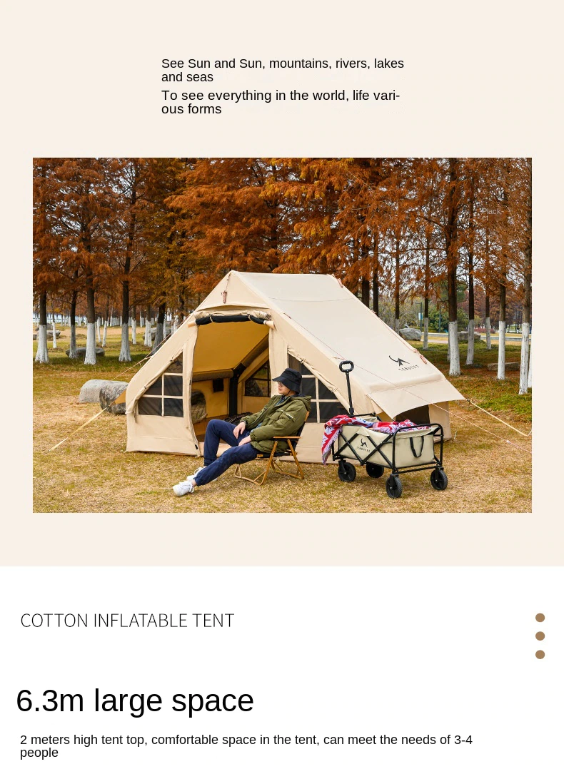 Cheap Goat Tents Outland Outdoor Hut Inflatable Tent Camping Autumn Camping Cotton Tent Family Waterproof Sunshade Camp Tent Winter   